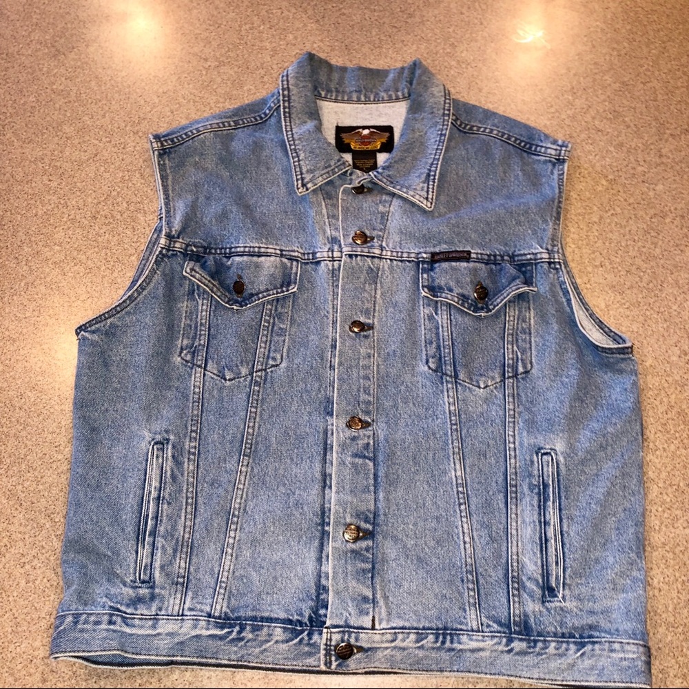 Large Harley Davidson denim vest